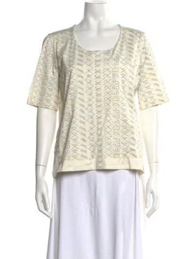 Pre-owned Akris Graphic Print Crew Neck T-shirt W/ Tags In Neutral