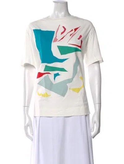 Pre-owned Akris Graphic Print Crew Neck T-shirt In White
