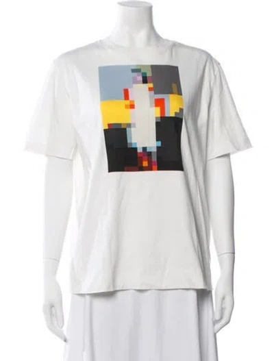 Pre-owned Akris Graphic Print Crew Neck T-shirt In White
