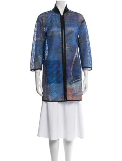Pre-owned Akris Graphic Print Jacket In Blue