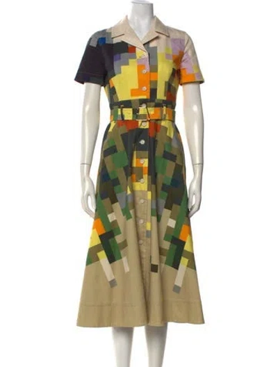 Pre-owned Akris Graphic Print Long Dress In Neutral