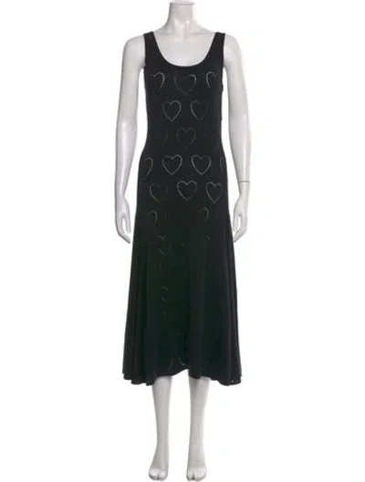Pre-owned Akris Graphic Print Midi Length Dress In Black