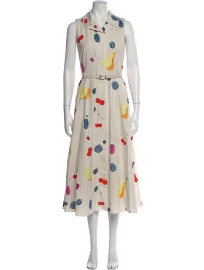 Pre-owned Akris Graphic Print Midi Length Dress In Neutral