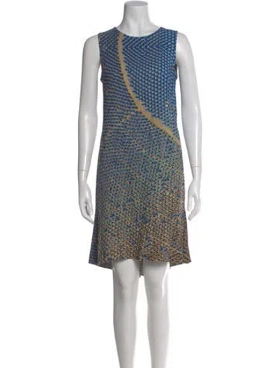 Pre-owned Akris Graphic Print Mini Dress In Brown