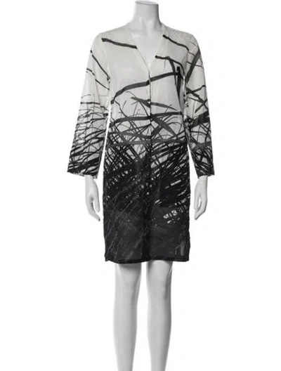 Pre-owned Akris Graphic Print Mini Dress In White