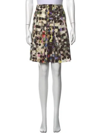 Pre-owned Akris Graphic Print Mini Skirt In Black/neutrals