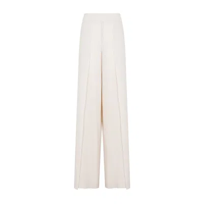 Akris Greige Silk Fellia Chiffon Pants