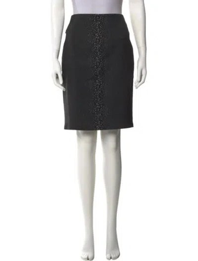 Pre-owned Akris Grosgrain Trim Knee-length Skirt In Black