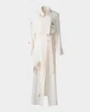 Akris Haider Floral-print Silk Crepe Trench Coat In Ecru-greige