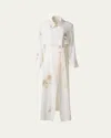 Akris Haider Floral-print Silk Crepe Trench Coat In Ecru-greige