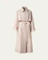 Akris Haider Oversized Silk Taffeta Trench Coat In Sand