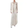 Akris Haider Floral-print Silk Crepe Trench Coat In Ecru-greige