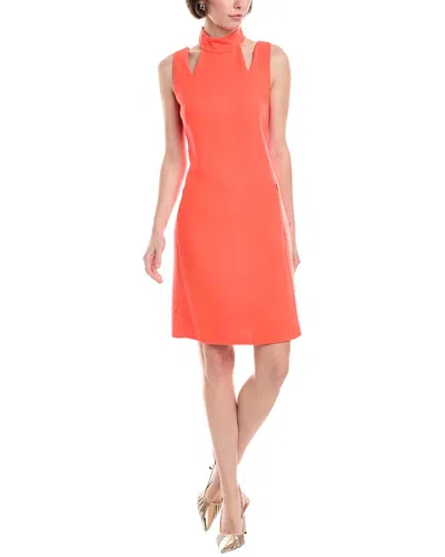 Akris Halter Wool Sheath Dress In Orange