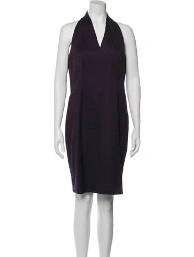 Pre-owned Akris Halterneck Knee-length Dress In Purple