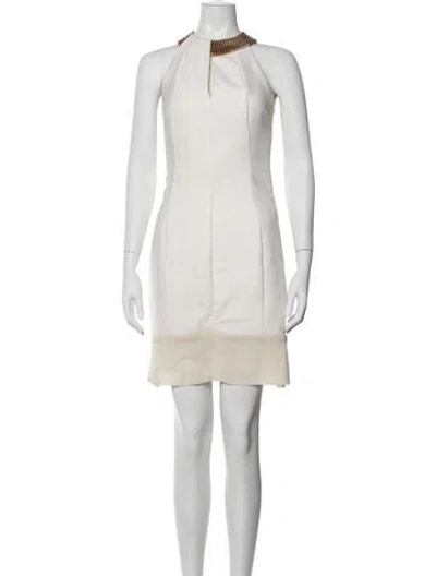 Pre-owned Akris Halterneck Mini Dress In Neutrals