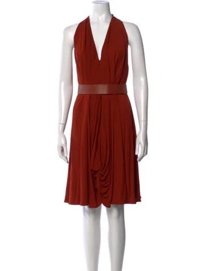Pre-owned Akris Halterneck Mini Dress In Orange