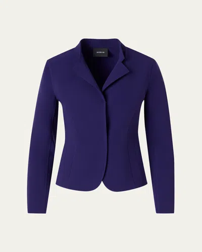 Akris Hamer Bi-stretch Wool Double-face Short Jacket In Blue