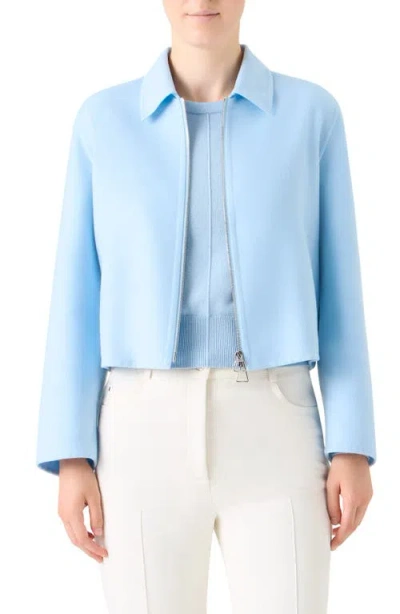 AKRIS AKRIS HARMONY CROPPED CASHMERE ZIP FRONT JACKET