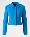 Akris Helios Wool Slim Short Jacket In Blue