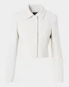 Akris Helios Wool Slim Short Jacket In White