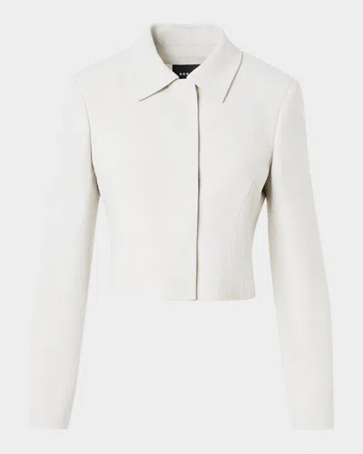 Akris Helios Wool Slim Short Jacket In White