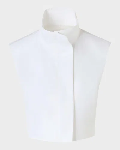 Akris Hester Short Stand-collar Cotton Gilet In Ecru