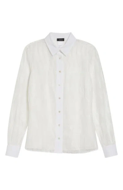 Akris High Plains Tulle Jacquard Button-up Shirt In White