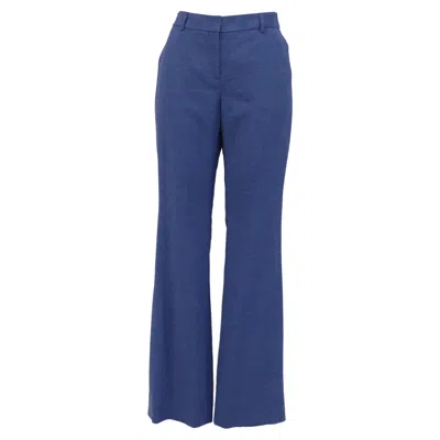 Akris High-rise Flared Trousers In Navy Blue Wool