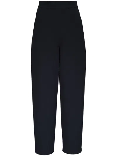 Akris High-waisted Cotton Trousers In Black