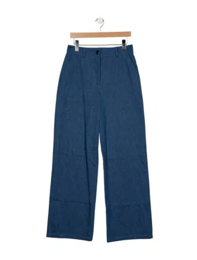 Pre-owned Akris High-rise Wide Leg Jeans In Blue