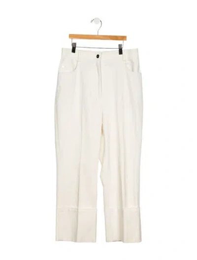 Pre-owned Akris High-rise Wide Leg Jeans In White