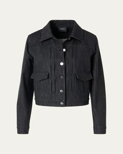 Akris Hilbert Short Stretch Denim Jacket In Black
