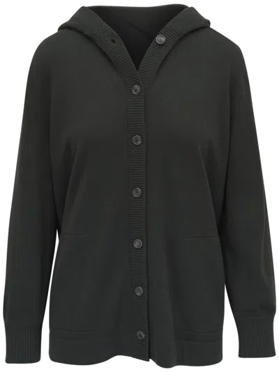 Akris Hooded Cardigan In Black
