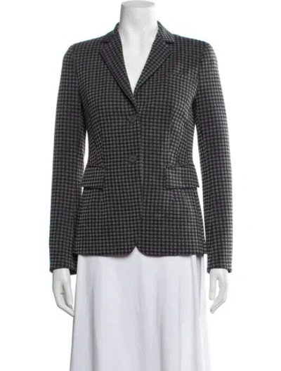 Pre-owned Akris Houndstooth Print Blazer In Black
