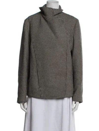Pre-owned Akris Houndstooth Print Jacket In Black