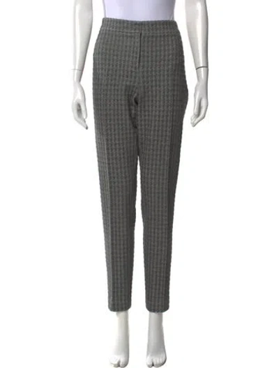 Pre-owned Akris Houndstooth Print Straight Leg Pants In Gray