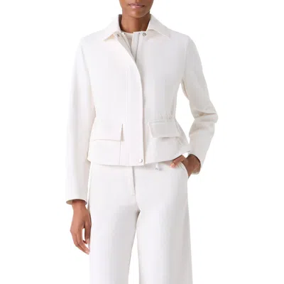 Akris Hugh Stretch Denim Cargo Jacket In White