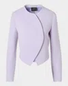 Akris Hynora Wool Crepe Asymmetric Jacket In Multi