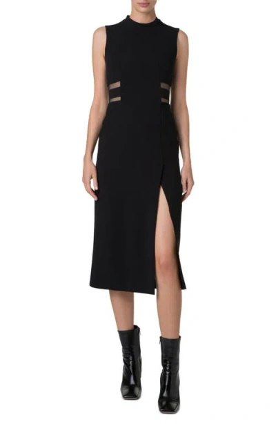 akris black dress Flared Midi Dress in 3D Carnation Embroidery – Akris Inc main image 0
