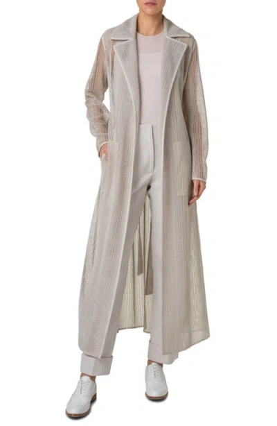 Akris Iman Open Front Mesh Duster In Greige