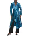 Akris Ivani Silk-blend Trench Coat In Blue