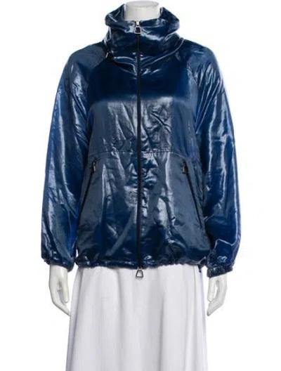 Pre-owned Akris Jacket In Blue/metallic