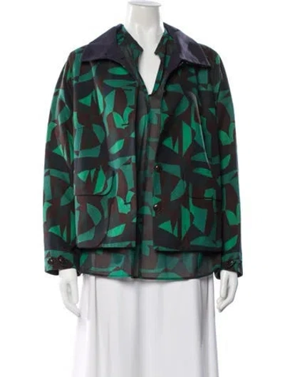Pre-owned Akris Jacket Set Printed Set In Green