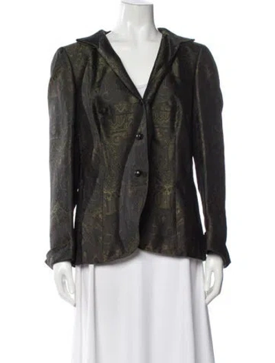 Pre-owned Akris Jacquard Evening Jacket In Green