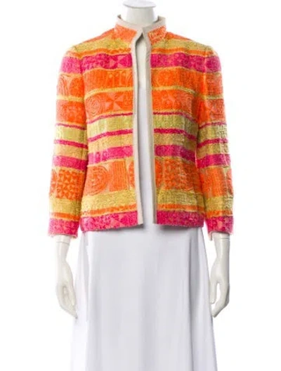 Pre-owned Akris Jacquard Striped Evening Jacket In Multi