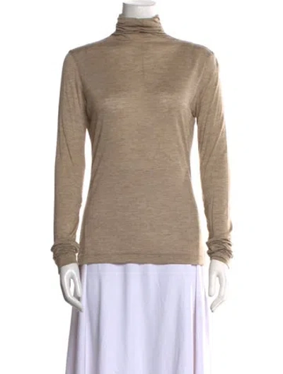 Pre-owned Akris Jersey Turtleneck Sweatshirt In Neutral