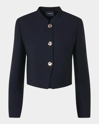 Akris Kadet Short Wool Jacket In Black