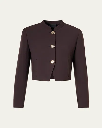 Akris Kadet Short Wool Jacket In Brown