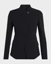 Akris Kay Wool Double-face Short Jacket In Black