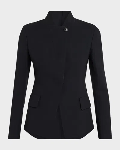 Akris Kay Wool Double-face Short Jacket In Black